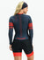 Women's Long Sleeve Cycling Skinsuit - Gel Padding - Gray and Red Evolution Savancini (3460)