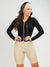 Women's Cycling Skinsuit - Gel Padding - Long Sleeve in Sand and Black by Savancini (SP460)
