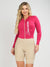 Women's Cycling Skinsuit - Gel Padding - Long Sleeve in Sand and Racy by Savancini (SP460)