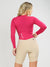 Women's Cycling Skinsuit - Gel Padding - Long Sleeve in Sand and Racy by Savancini (SP460)