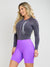 Women's Cycling Skinsuit - Gel Padding - Long Sleeve in Magic and Charcoal by Savancini (SP460)