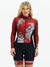 Women's Long Sleeve Cycling Skinsuit - Burgundy Flowers Black by Savancini (3460FB)