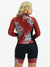Women's Long Sleeve Cycling Skinsuit - Burgundy Flowers Black by Savancini (3460FB)