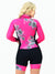 Women's Long Sleeve Cycling Skinsuit - Pink Flowers Black by Savancini (3460FB)