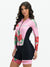 Women's Long Sleeve Cycling Skinsuit - Rose Flowers Black by Savancini (3460FB)