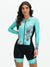 Women's Long Sleeve Cycling Skinsuit - Blue Flowers Black by Savancini (3460FB)