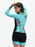 Women's Long Sleeve Cycling Skinsuit - Blue Flowers Black by Savancini (3460FB)