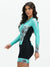 Women's Long Sleeve Cycling Skinsuit - Blue Flowers Black by Savancini (3460FB)
