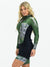 Women's Long Sleeve Cycling Skinsuit - Green Flowers Black by Savancini (3460FB)
