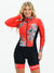 Women's Long Sleeve Cycling Skinsuit - Red Flowers Black by Savancini (3460FB)