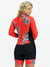 Women's Long Sleeve Cycling Skinsuit - Red Flowers Black by Savancini (3460FB)