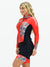 Women's Long Sleeve Cycling Skinsuit - Red Flowers Black by Savancini (3460FB)