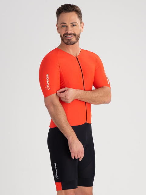 Men's Cycling Skinsuit Fit Pro Orange Savancini (4770)