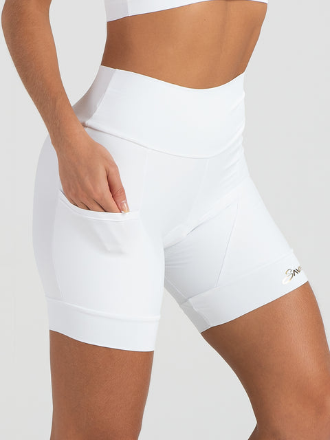 Savancini White Women´s Cycling Shorts (2305)