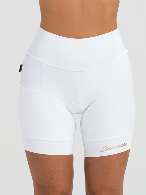 Savancini White Women´s Cycling Shorts (2305)