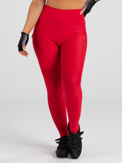 Savancini Women´s Red Cycling Tights (2350)