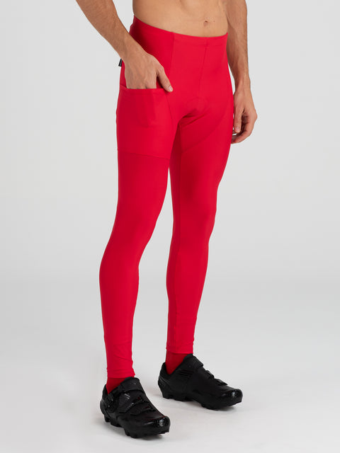 Savancini Men’s Red Cycling Tights (2030)