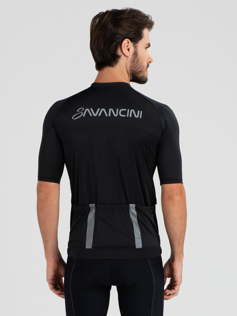 Savancini Black Men’s Cycling Jersey (160)