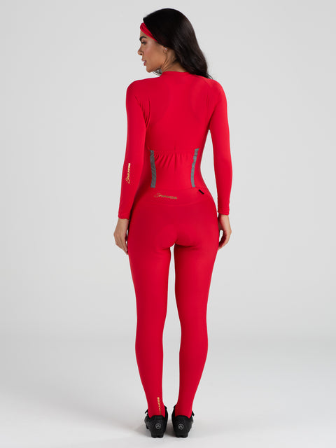 Savancini Absolute Full Red Long Sleeve Cycling Kit (2502)